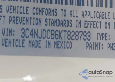 2019 Jeep Compass Limited 4X4 из США, поврежденный, VIN 3C4NJDCB6KT828793